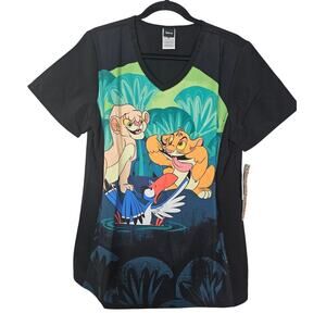 NEW Tooniforms M Lion King Disney Simba Nala Modern Classic Scrub Top Fandom